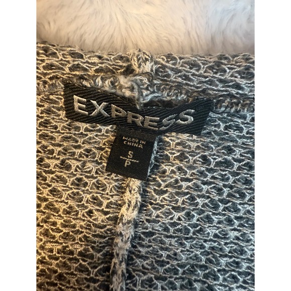 Womens Gray Striped Y2k Cardigan Sweater Open Front Lightweight Size S - Picture 4 of 7